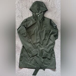 Columbia Olive Hooded Rain Jacket